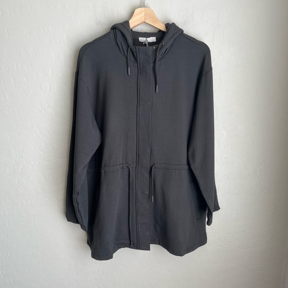 Barefoot Dreams Malibu Collection Brushed Luxe Lounge Parka Carbon Grey Large - Picture 2 of 8